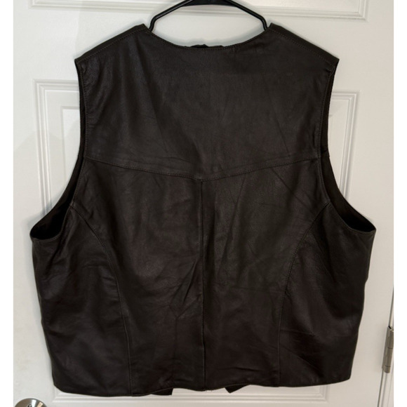 IRVINE PARK Brown Genuine Leather Vest Classic Stylish Festival Men's Size XL - Picture 2 of 3